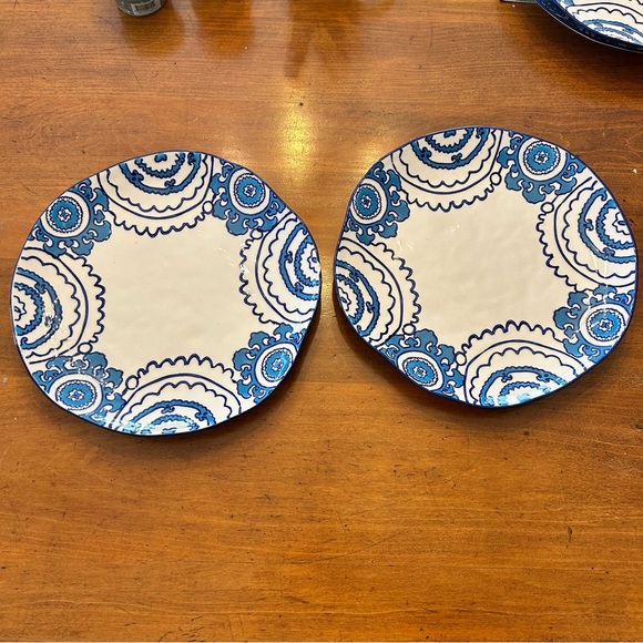 Anthropologie Rare Gloriosa Dark Blue Dinner Plates SET OF 2 - Picture 3 of 5